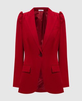 Alexander McQueen Red wool jacket with accent shoulders 848491QJAAC