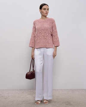 Peserico Pink openwork jumper with sequins A99054F0309110