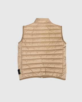 Stone Island Children's brown down vest with logo patch L1S16G100002S002414