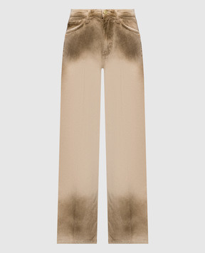 Ballantyne Beige jeans with logo patch BLT198UCT1A