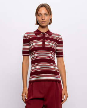 Max Mara TALLERO burgundy striped silk and wool top MSTTALLERO