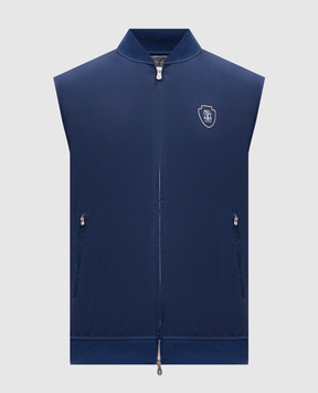 Brunello Cucinelli Blue vest with emblem MB4229083T