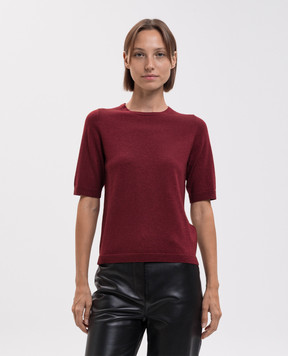 Allude Burgundy wool top with lurex 26564100