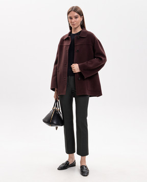 Max Mara GIUGNO burgundy wool coat SMMGIUGNO
