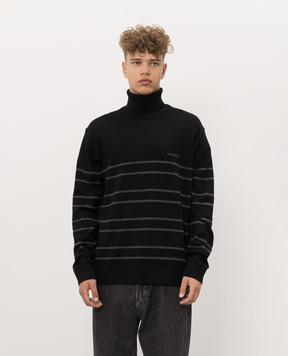 Iceberg Black wool golf with logo embroidery A0069005