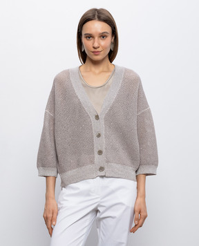Peserico Beige cardigan with sequins A99032F129234R
