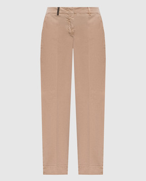 Peserico Beige pants with brand patch P04718T302481