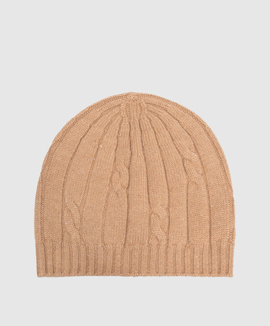 Cappello marrone con lana e seta