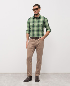 Tom Ford Green checkered shirt HDS001FMC305