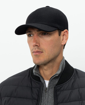 Cashmere&Whiskey Black wool and cashmere cap 9925001