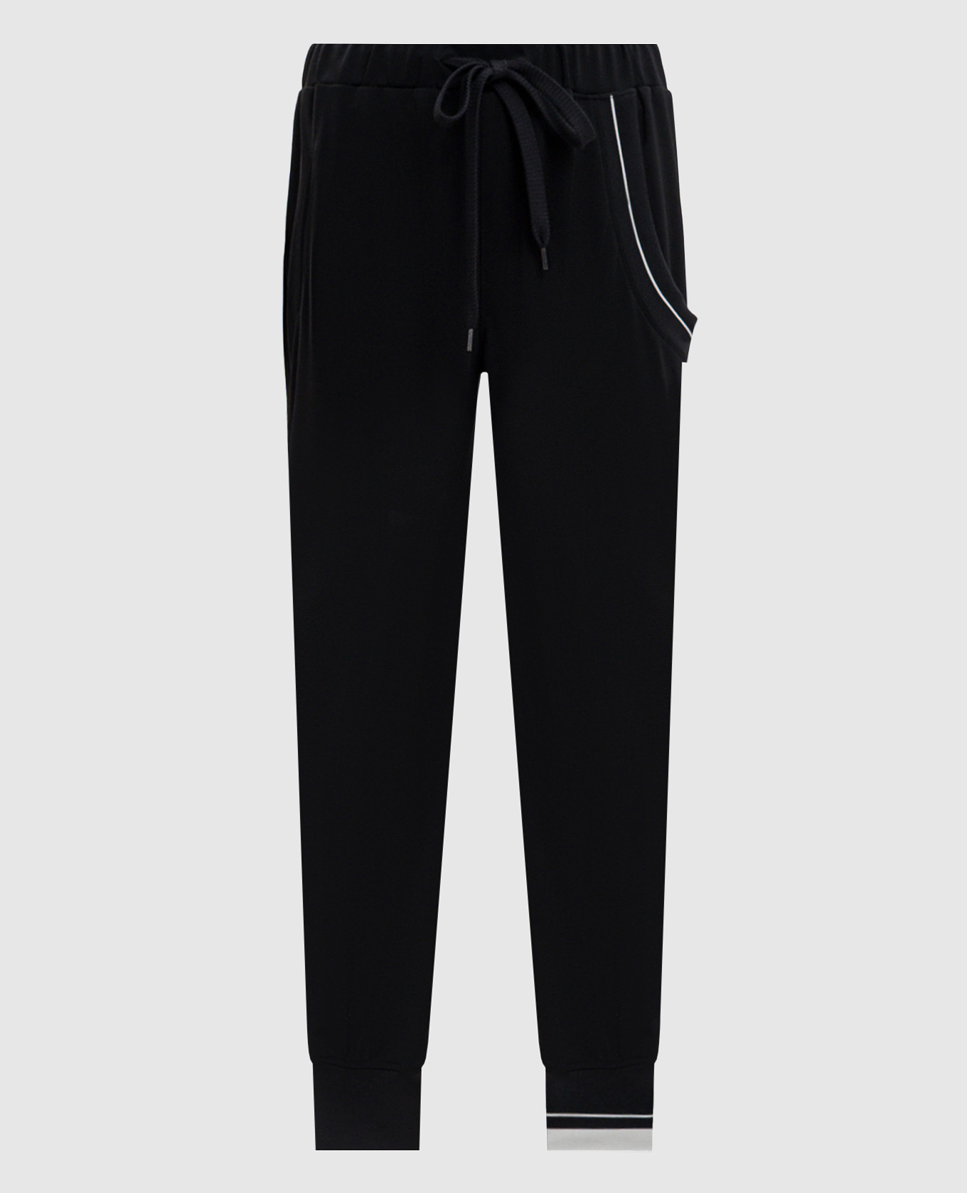 Black sweatpants with contrast stripes