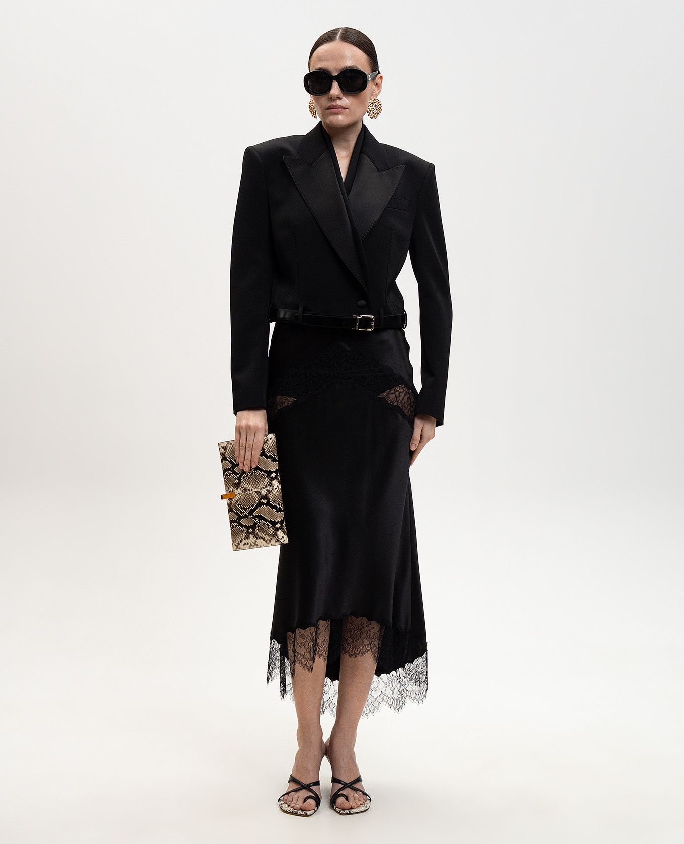

Black cropped wool and silk jacket Dolce&Gabbana