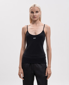 Off-White Black T-shirt with logo print 2FA00630T