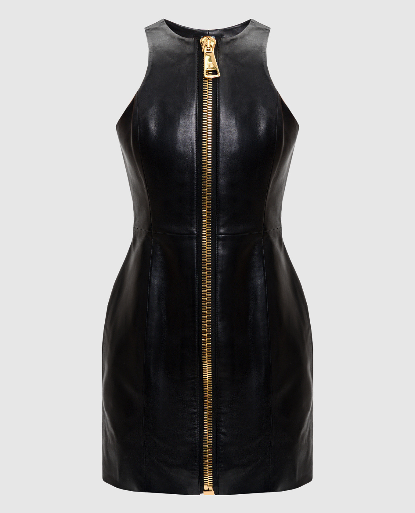 

Black leather mini dress Balmain