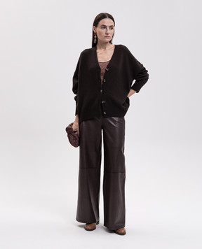 Momoni AIRELLE brown top with lurex MOUN00356MO