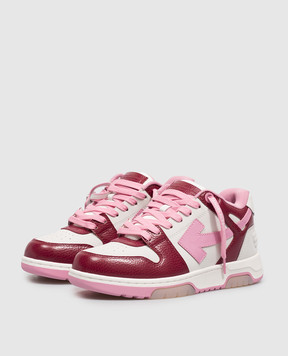 Off-White Out Of Office burgundy leather sneakers OF05737655