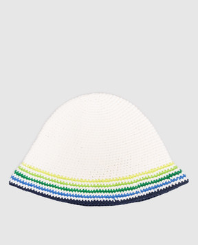 Casablanca Children's knitted white panama hat KSP26HAT11501EXBC