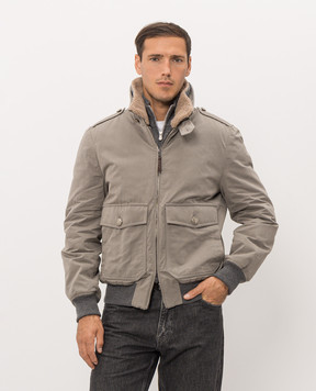 Brunello Cucinelli Gray jacket with removable collar MG5456003