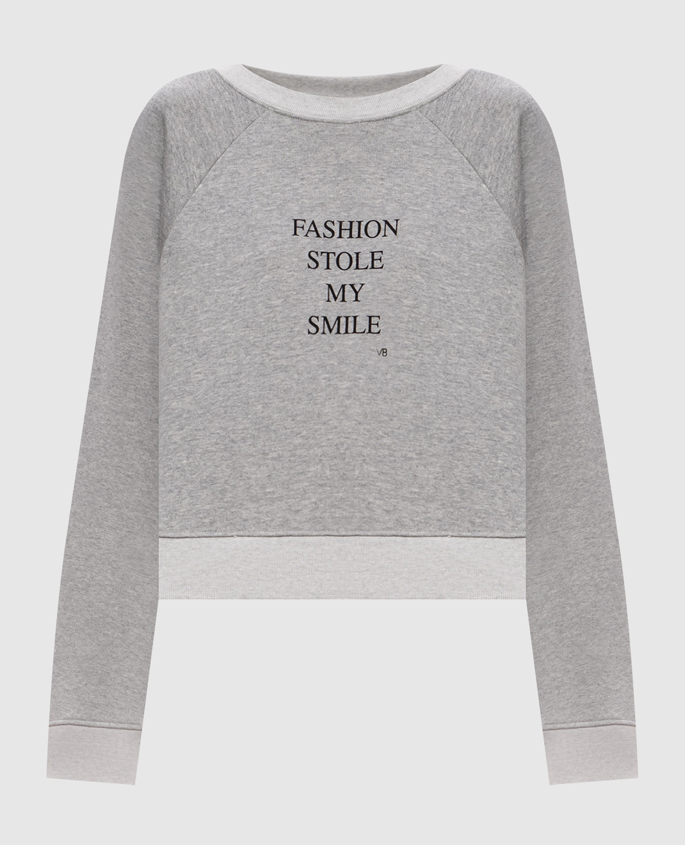 Grey melange sweatshirt with print