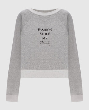 Victoria Beckham Grey melange sweatshirt with print 1326JSS007532B