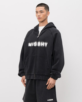 Misbhv Black sports jacket with logo print 230M223