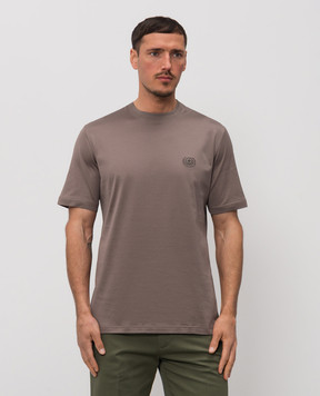 Castangia dal 1850 Brown T-shirt with monogram TSDM18F25