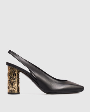 Givenchy Black Tape Leather Slingbacks BE4055E1J7