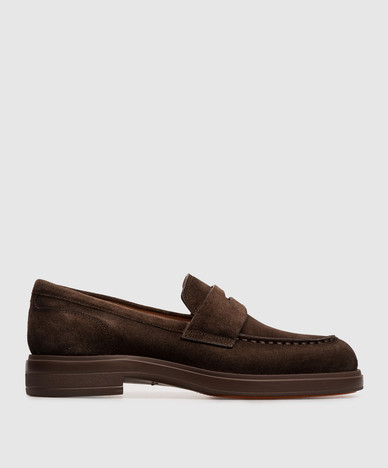 Brown suede loafers