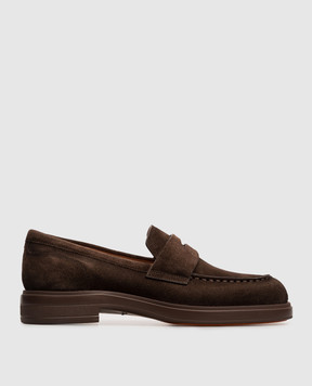 Santoni Brown suede loafers WUYW72448CIONHSY