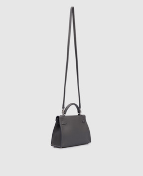 Babe Pay Pls Grey leather satchel bag 6509