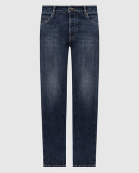 Brunello Cucinelli Blue jeans with a distressed effect and emblem M283PD3210