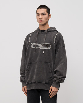 Off-White Gray Paperclip hoodie 44MBB12HF5F002