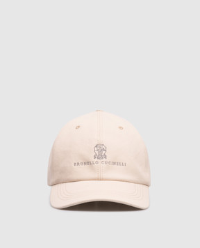 Brunello Cucinelli Beige cap with embroidered emblem M252D9850