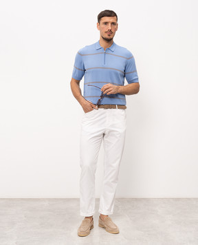 Cashmere&Whiskey Blue striped polo shirt MB235Z