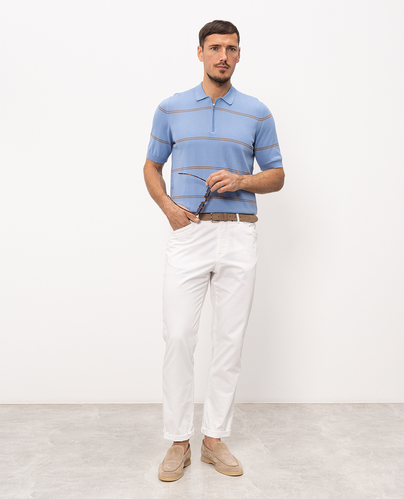 Blue striped polo shirt Cashmere&Whiskey 2
