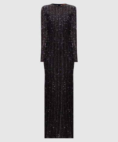 Black maxi dress with sequins