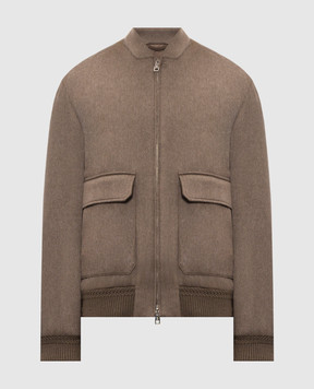 Brett Johnson Brown cashmere bomber jacket FW26O9ZE992CHE