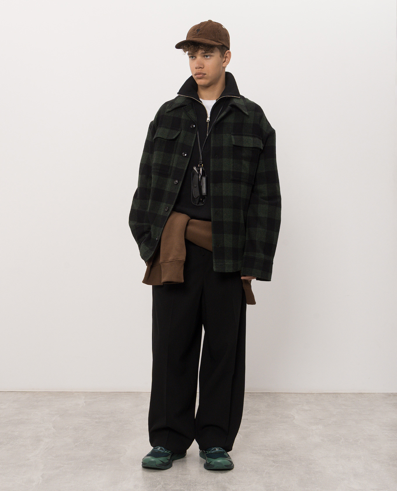 Green wool check shirt Ami Paris 2