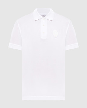 Brunello Cucinelli White polo shirt with logo patch ML944VT205