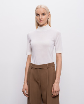 Brunello Cucinelli Ivory cashmere and silk top M13800004P