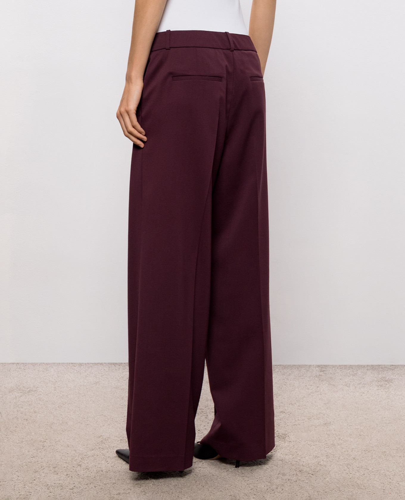 Burgundy wool pants Peserico 4