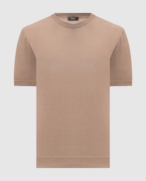 Peserico Brown t-shirt with edging R59477F149173N