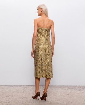 Ermanno Scervino Gold bustier dress with crystals D492Q701CTZJO
