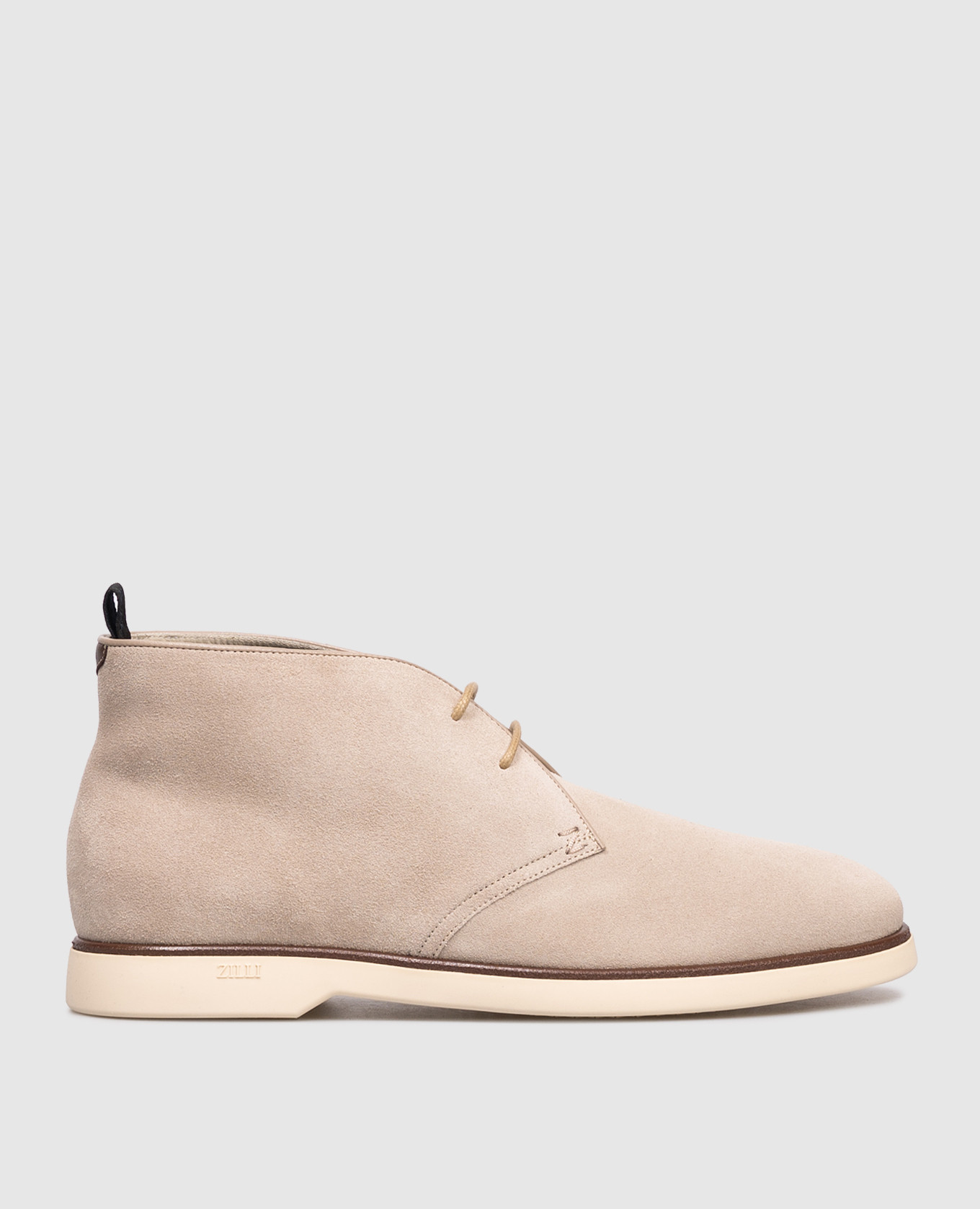

Beige suede deserts with logo Zilli