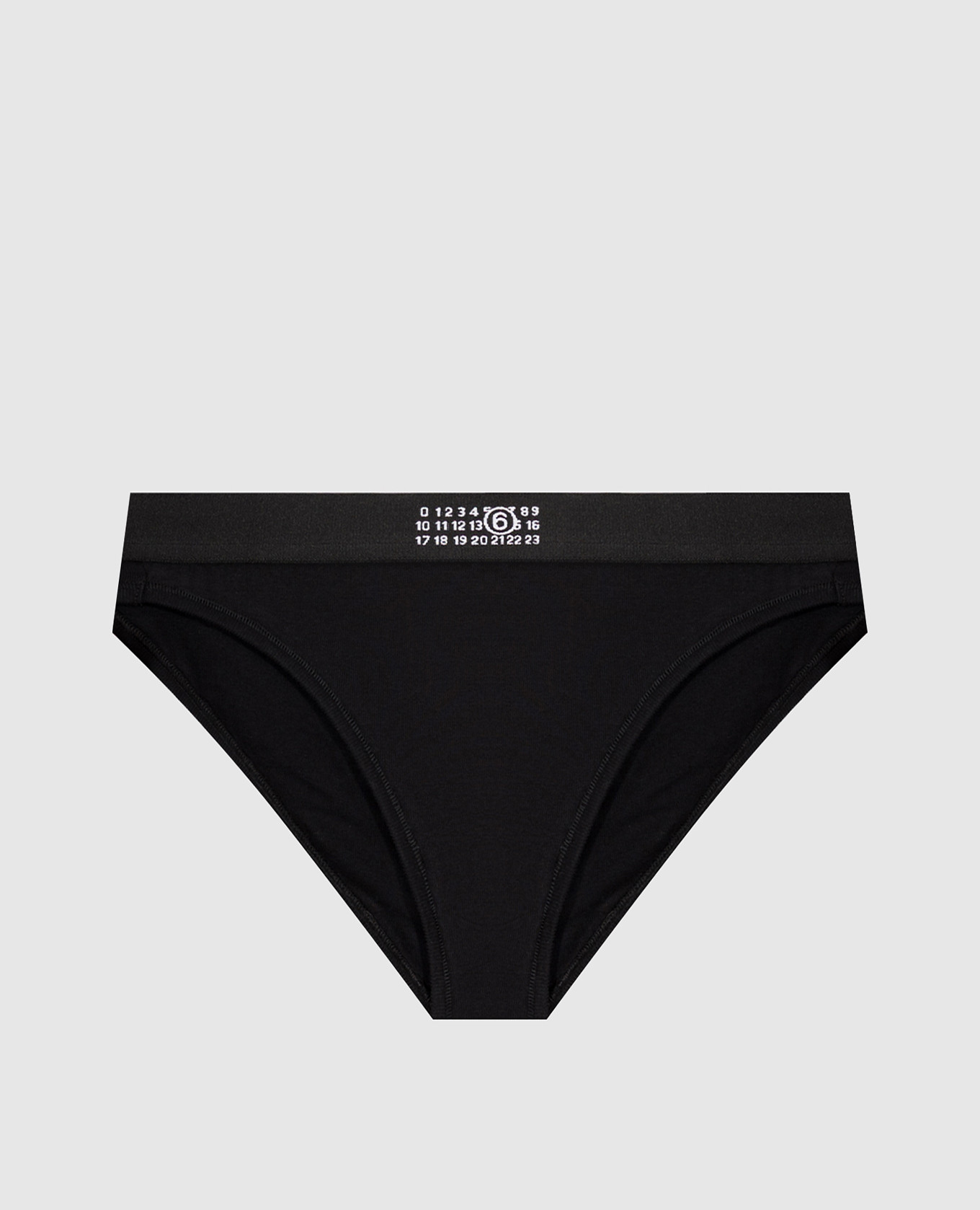 Black briefs with logo pattern
