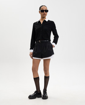 Juun.j Black wool shorts with belt JW6125W005