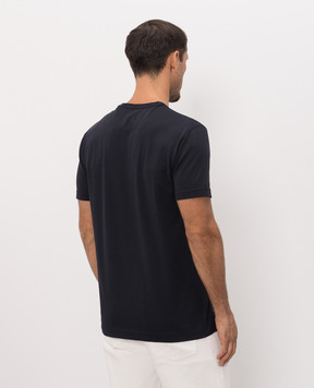 Dolce&Gabbana Blue T-shirt with textured logo embroidery G8PT1ZG7P9K