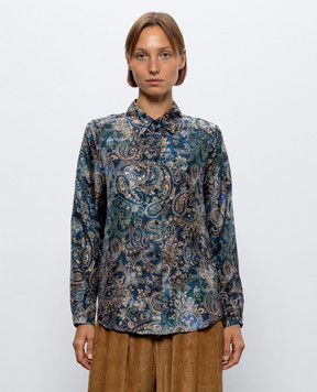 Momoni Blue Meudon silk blouse MOSH00401MO