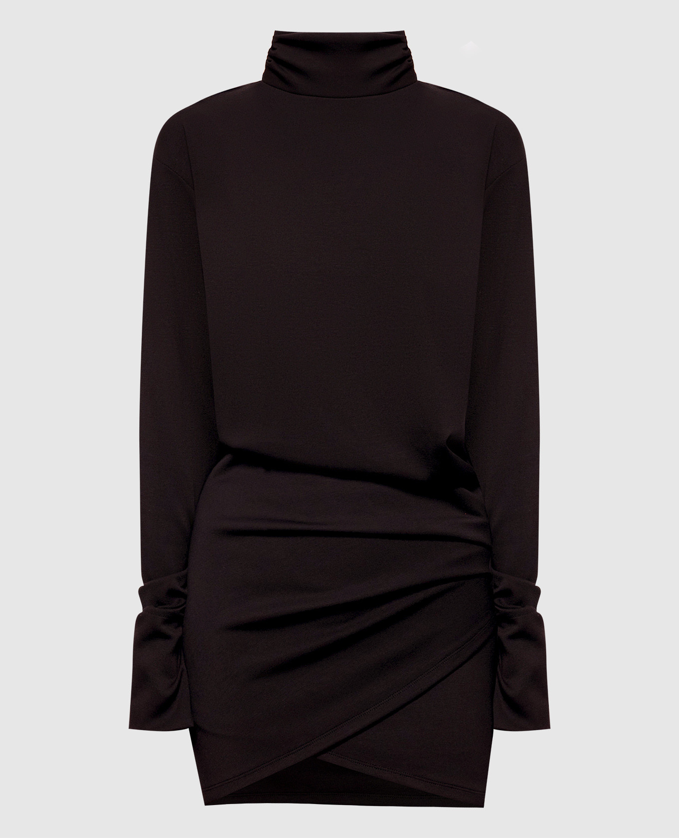 Brown mini dress with drapery