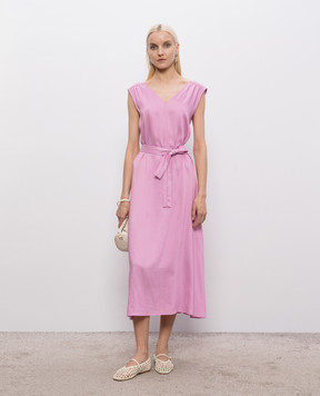 Peserico Pink striped silk dress S0220801176